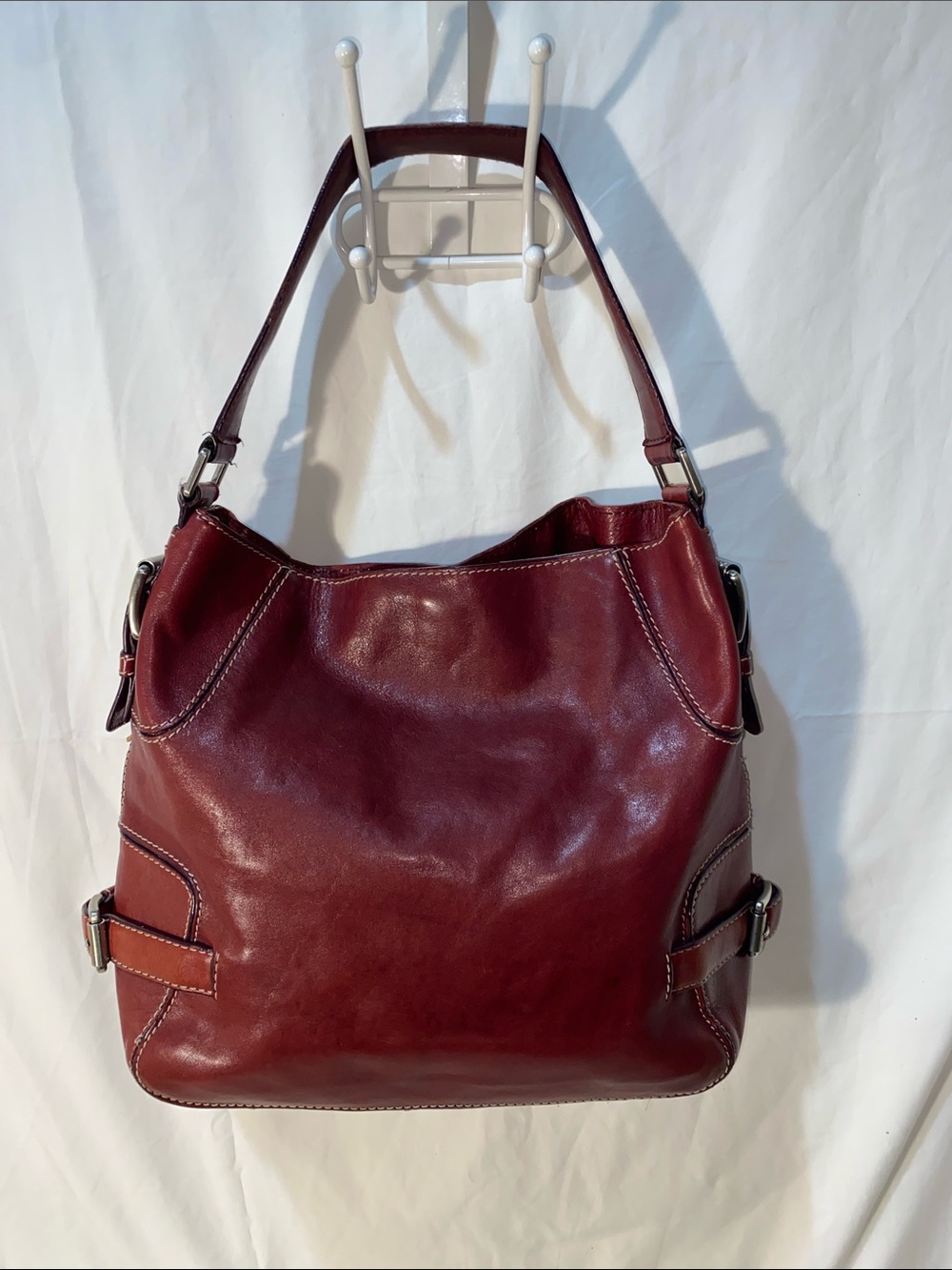 Michael Kors Women's Leather Shoulder Bag - Tote Burgundy